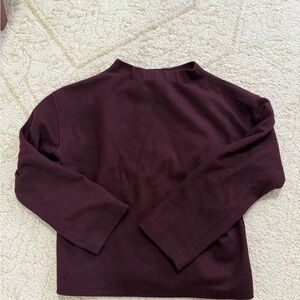 Wine Mock Neck Top